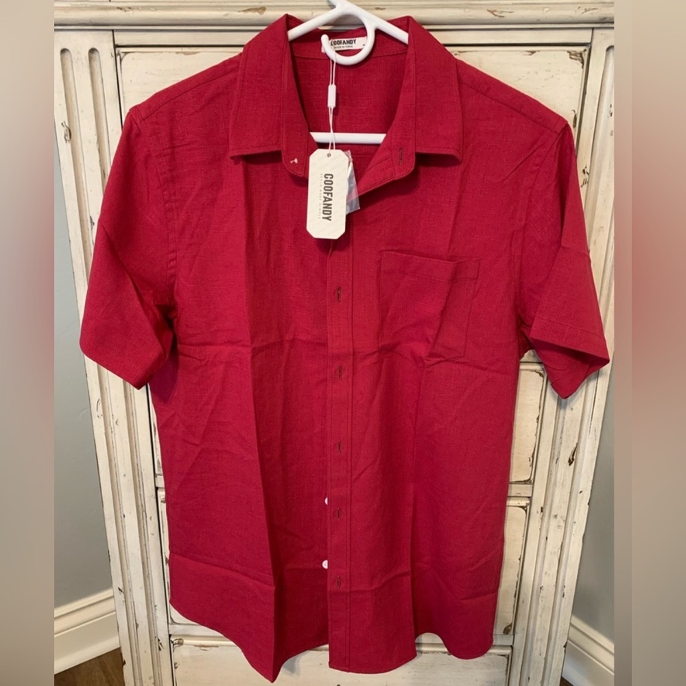 🕊️Men's Coofandy Short-Sleeve Button-Down Shirt
